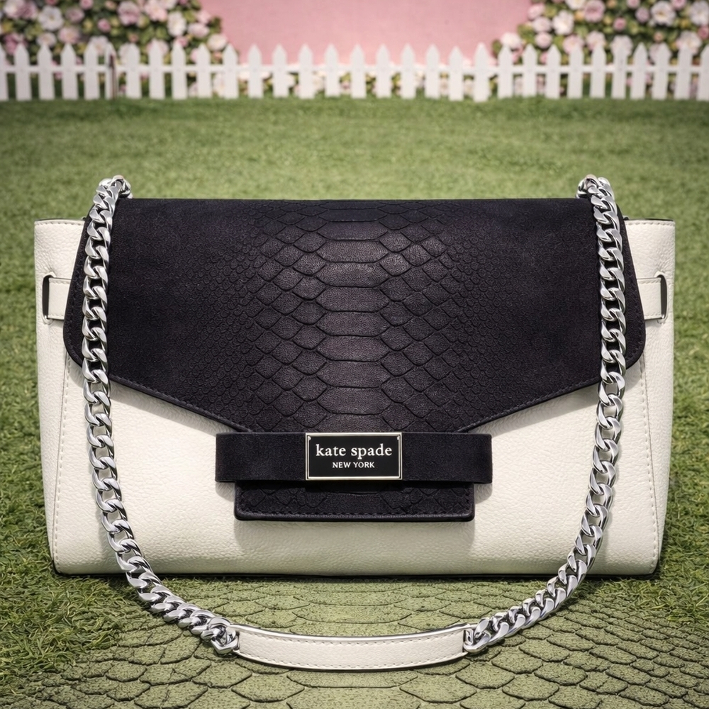 kate spade Two-Tone Black and White Chain Shoulder Bag